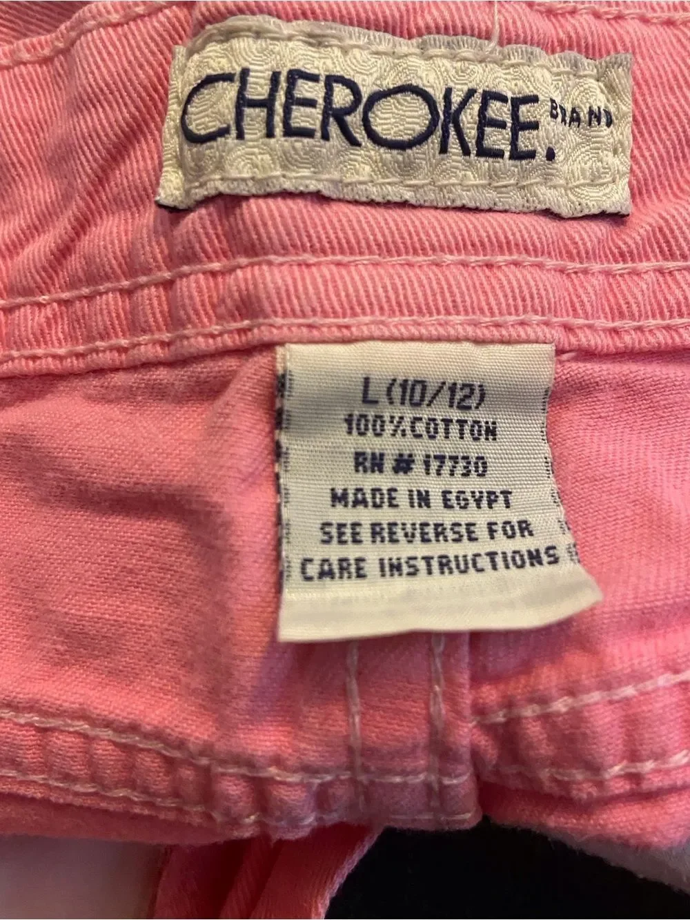 Cherokee Pink Cropped Jeans with Rolled Cuffs Girl Size L (10-12)